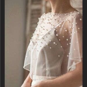 Elegant Sheer Pearl-Embellished Top